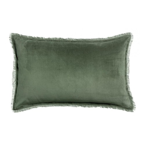 Coussin uni velours de coton/coton Fara Thym40x65, Vivaraise