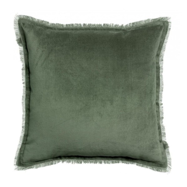 Plaid uni velours de coton/coton Fara Thym...