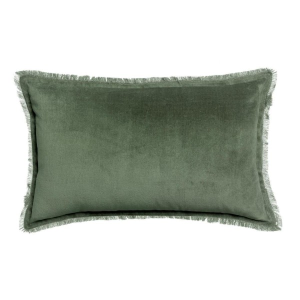 Plaid uni velours de coton/coton Fara Thym...