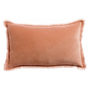Coussin uni velours de coton/coton Fara Dragée 30x50, Vivaraise