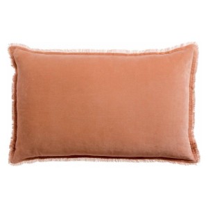 Coussin uni velours de coton/coton Fara Dragée 40x65, Vivaraise