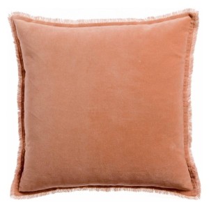 Coussin uni velours de coton/coton Fara Dragée 45x45, Vivaraise