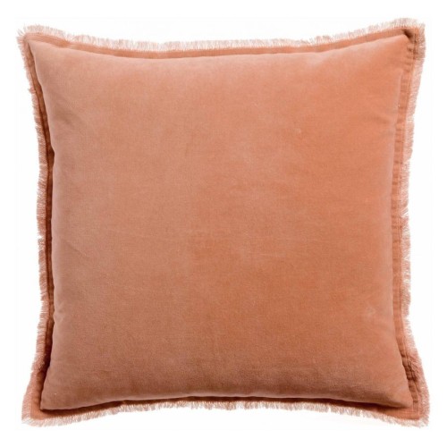 Coussin uni velours de coton/coton Fara Dragée 45x45, Vivaraise
