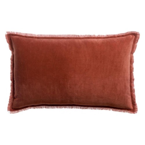 Coussin uni velours de coton/coton Fara Sienne 40x65, Vivaraise