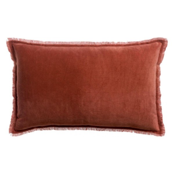 Plaid uni velours de coton/coton Fara Sienne...