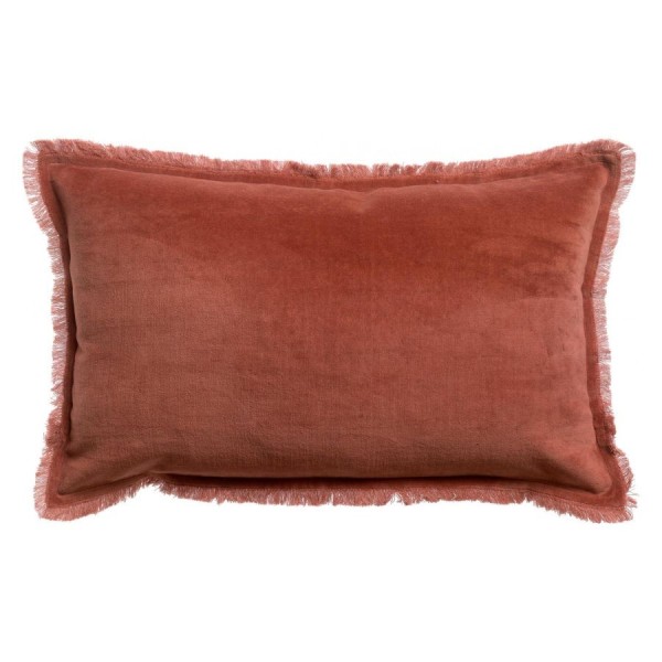 Plaid uni velours de coton/coton Fara Sienne...