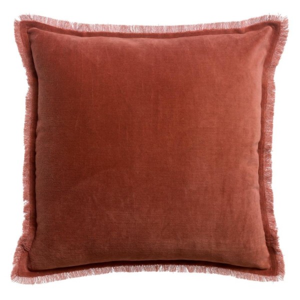 Plaid uni velours de coton/coton Fara Sienne...
