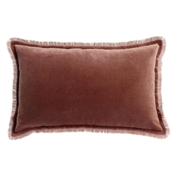 Plaid uni velours de coton/coton Fara Café...