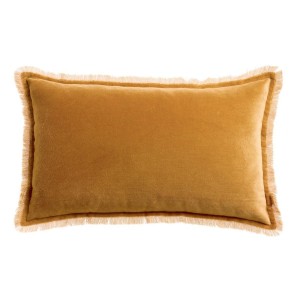 Coussin uni velours de coton/coton Fara Cannelle 30x50, Vivaraise