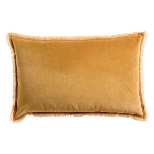 Coussin uni velours de coton/coton Fara Cannelle 40x65, Vivaraise