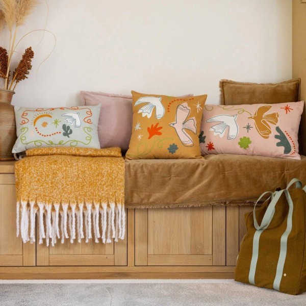 Plaid uni velours de coton/coton Fara Cannelle...