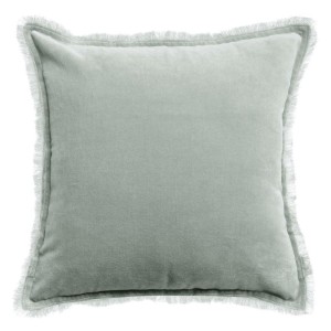 Coussin uni velours de coton/coton Fara Titane 45x45, Vivaraise