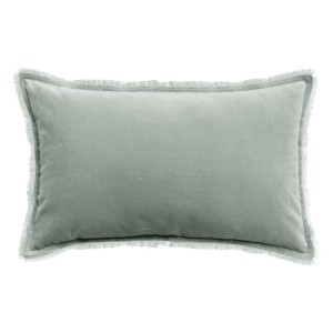 Coussin uni velours de coton/coton Fara Titane 40x65, Vivaraise