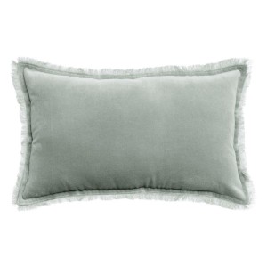 Coussin uni velours de coton/coton Fara Titane 30x50, Vivaraise