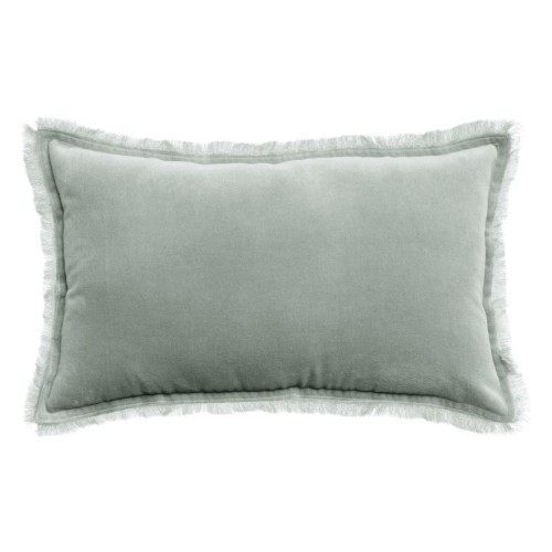 Coussin uni velours de coton/coton Fara Titane 30x50, Vivaraise