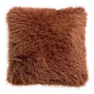 Coussin fausse fourrure Betani Rouille 45x45, Vivaraise