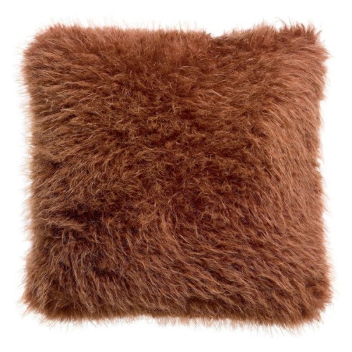 Coussin fausse fourrure Betani Rouille 45x45, Vivaraise
