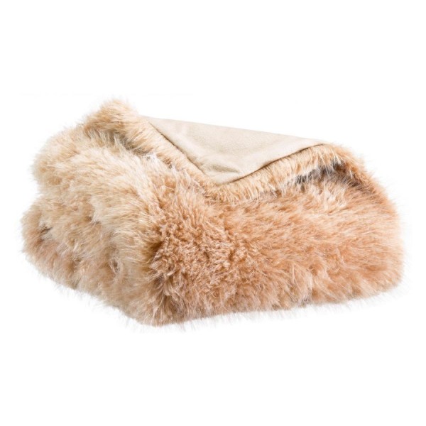 Coussin fausse fourrure Betani Muscade 40x65,...