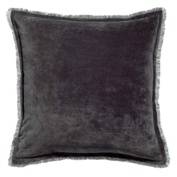 Edredon bout de lit uni velours de coton/coton...
