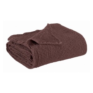 Plaid coton stonewashed Maïa recyclé Ebéne, Vivaraise