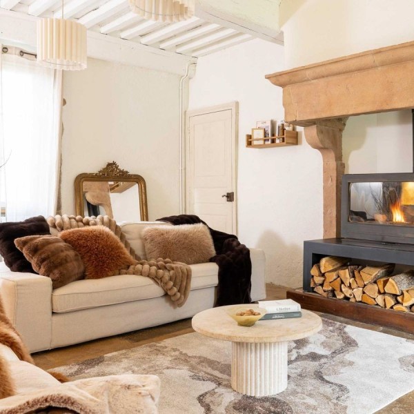 Maxi plaid fausse fourrure Astrid Neige, Vivaraise