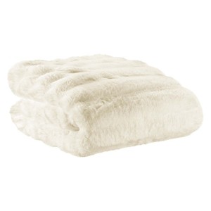 Plaid fausse fourrure Astrid Neige, Vivaraise