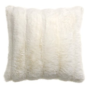 Coussin fausse fourrure Astrid Neige 45x45, Vivaraise