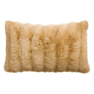 Coussin fausse fourrure Astrid Grège 40x65, Vivaraise