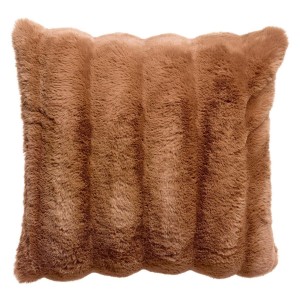 Coussin fausse fourrure Astrid Moka 45x45, Vivaraise