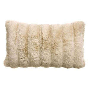Coussin fausse fourrure Astrid Naturel 40x65, Vivaraise
