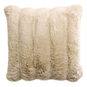 Coussin fausse fourrure Astrid Naturel 45x45, Vivaraise