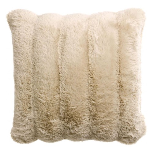 Coussin fausse fourrure Astrid Naturel 45x45, Vivaraise