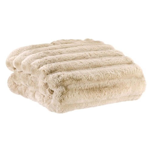 Maxi plaid fausse fourrure Astrid Naturel, Vivaraise