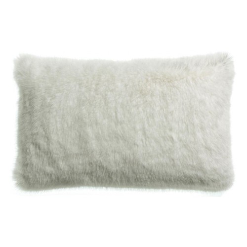 Coussin recyclé fausse fourrure Nolan Neige 40x65, Vivaraise