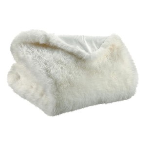 Plaid recyclé fausse fourrure Nolan Neige, Vivaraise
