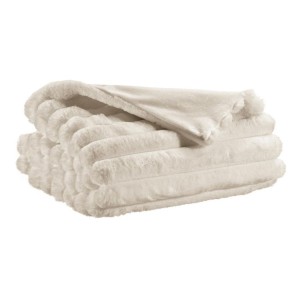 Jeté de lit fausse fourrure Alice Neige, Vivaraise