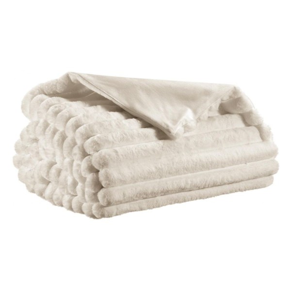 Coussin fausse fourrure Alice Neige 30x50,...