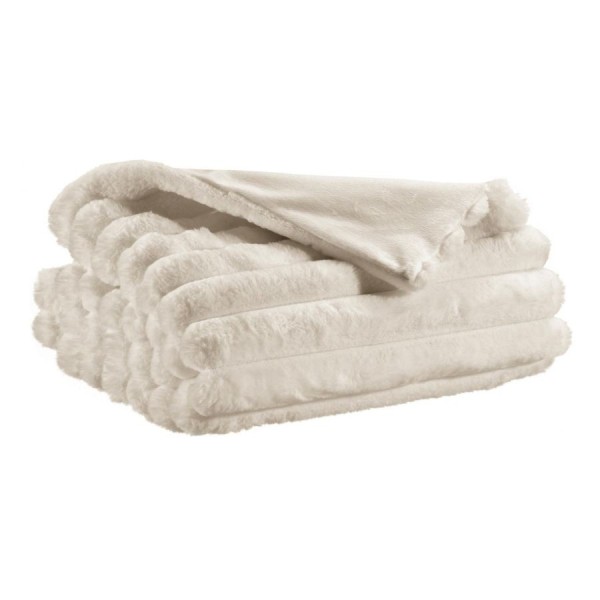 Coussin fausse fourrure Alice Neige 30x50,...