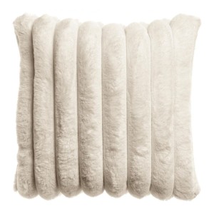 Coussin fausse fourrure Alice Neige 45x45, Vivaraise