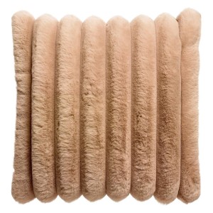 Coussin fausse fourrure Alice Muscade 45x45, Vivaraise
