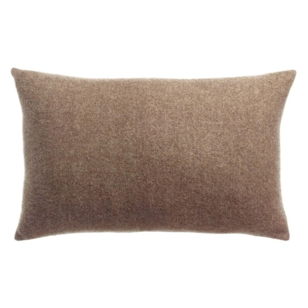 Coussin laine mérinos/cachemire Carina Café 40x65, Vivaraise
