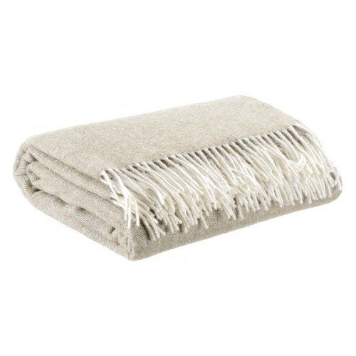 Plaid laine mérinos/cachemire Carina Nuage, Vivaraise