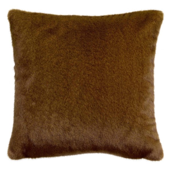 Coussin fausse fourrure Liwen Café 45x45, Vivaraise