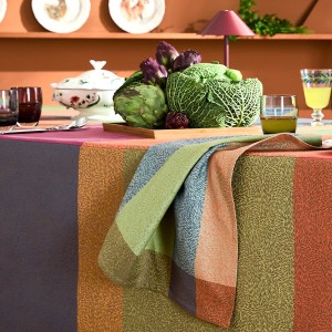 Serviettes de table coton jacquard Mille Baies Shetland, Garnier-Thiébaut (par 4)
