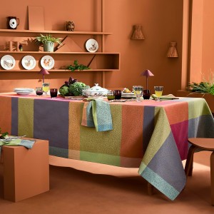 Nappe sur mesure coton jacquard Mille Baies Shetland, laize 185cm, Garnier-Thiébaut