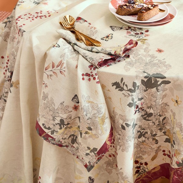Nappe imprimé métis lin/coton lavé Vintage...