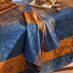 Serviettes de table coton jacquard Mille Branchages Crépuscule, Garnier-Thiébaut (par 4)
