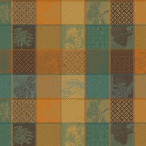Tissu sur mesure coton jacquard Mille Trees Forêt, laize en 185cm, Garnier-Thiébaut
