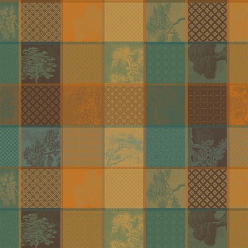 Tissu sur mesure coton jacquard Mille Trees Forêt, laize en 185cm, Garnier-Thiébaut