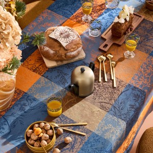 Petit Carré déco coton jacquard Mille Branchages Crépuscule, Garnier Thiébaut